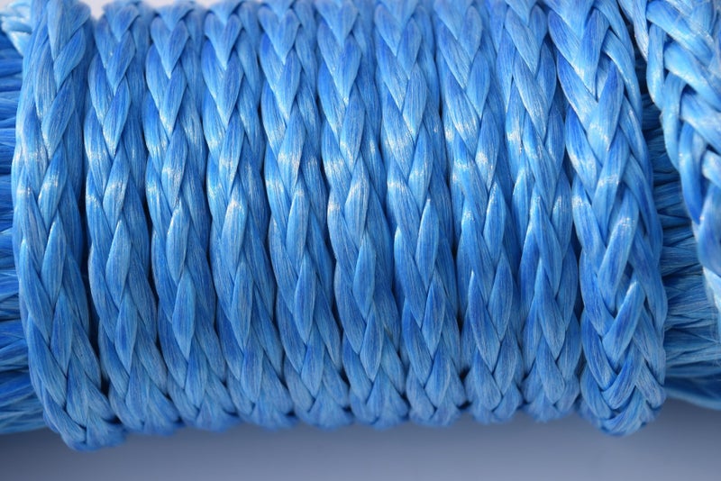 QIQU 1/4""*50ft Winch Rope Extension,Synthetic Winch Rope,Winch Cable,ATV Winch Line with Thimbles(Blue) - Image 4